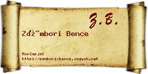 Zámbori Bence névjegykártya