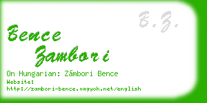 bence zambori business card