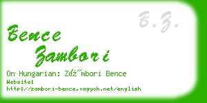 bence zambori business card